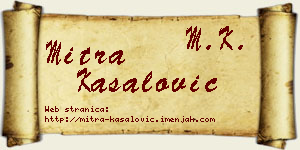 Mitra Kasalović vizit kartica